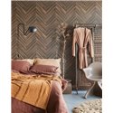 Papier peint moderne bois chevron marron brillant - Eijffinger Gilded 340165