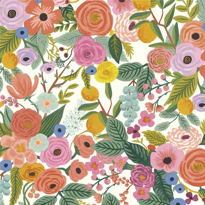 Large flower wallpaper bright colours - Eijffinger Rifle Paper RI5119