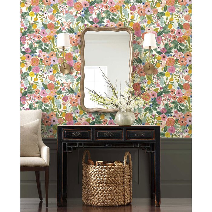 Large flower wallpaper bright colours - Eijffinger Rifle Paper RI5119