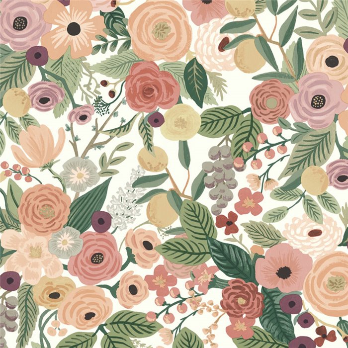 Vintage-Tapete Blumenstrauß mehrfarbig - Eijffinger Rifle Paper RI5122