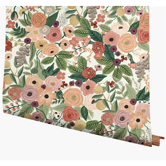 Papel pintado vintage bouquet flores multicolor - Eijffinger Rifle Paper RI5122