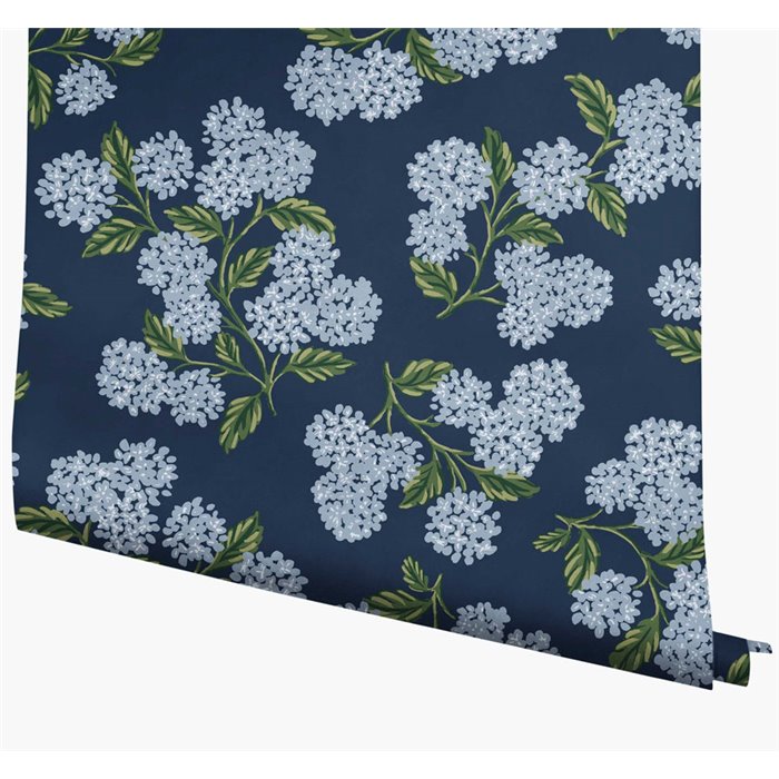 Papier peint romantique grappes d’hortensias bleu - Eijffinger Rifle Paper RI5142