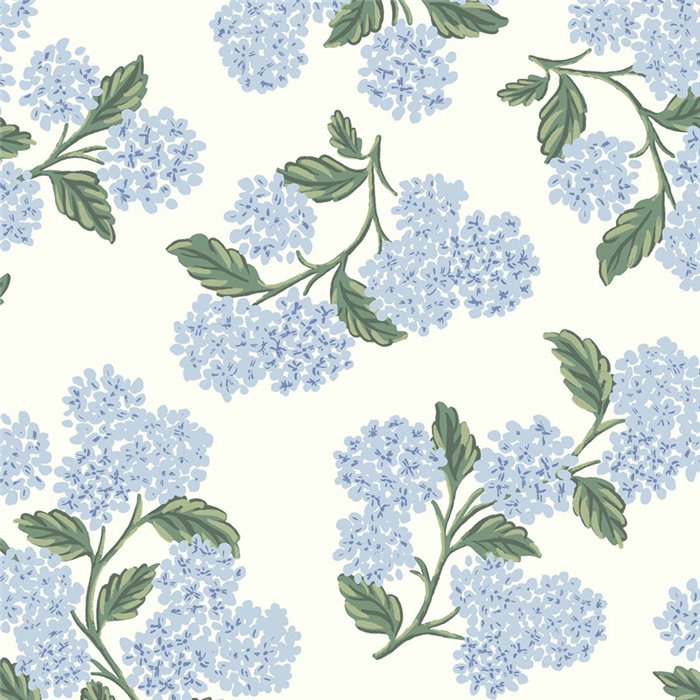 Hydrangea flower wallpaper blue white - Eijffinger Rifle Paper RI5143