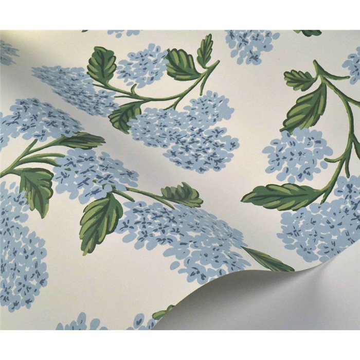 Hydrangea flower wallpaper blue white - Eijffinger Rifle Paper RI5143