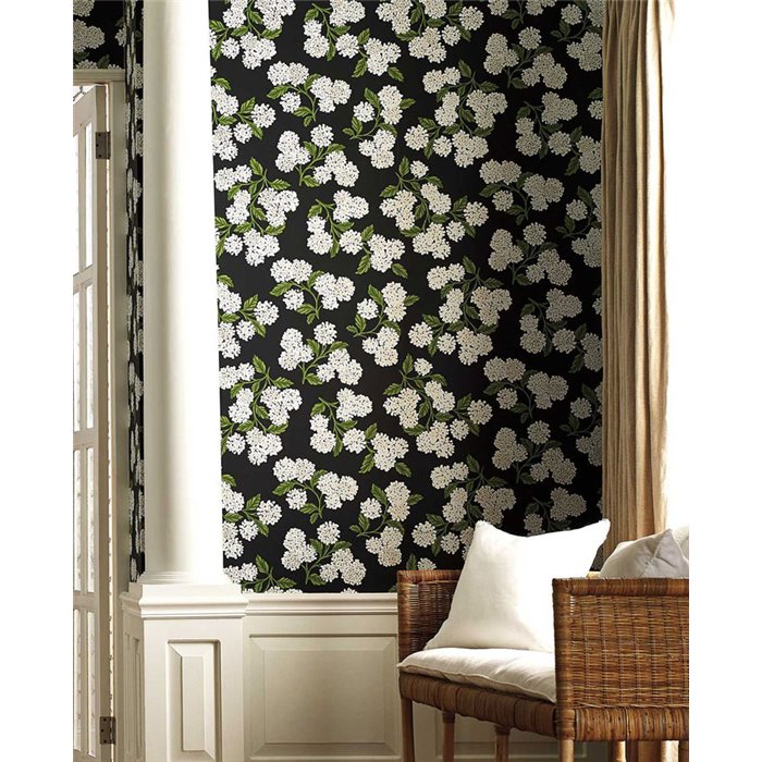 Papier peint classique fleurs fond noir - Eijffinger Rifle Paper RI5146