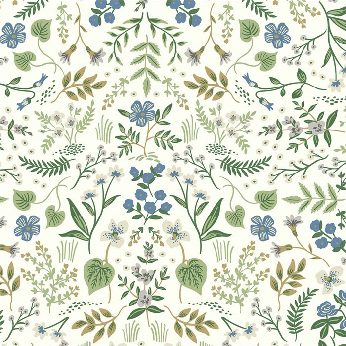 Papier peint botanique petites fleurs blanc - Eijffinger Rifle Paper RI5155