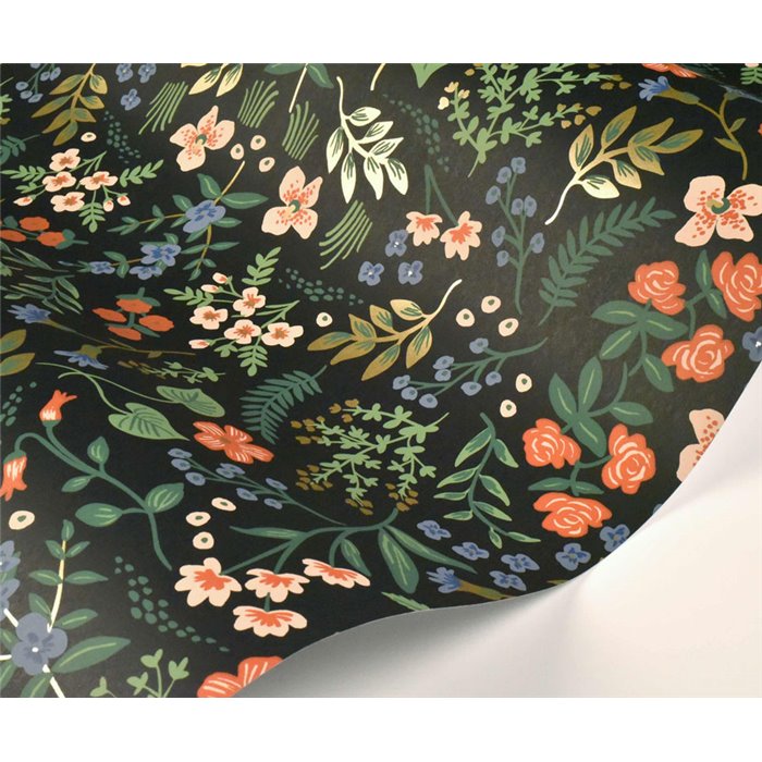 Papier peint botanique vintage noir - Eijffinger Rifle Paper RI5158