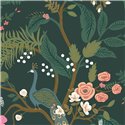 Romantische florale Tapete Pfauen grün - Eijffinger Rifle Paper RI5168