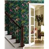 Romantic floral peacock wallpaper green - Eijffinger Rifle Paper RI5168