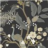 Elegante florale Tapete Pfauen schwarz - Eijffinger Rifle Paper RI5170