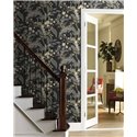 Papel pintado elegante floral pavos reales negro - Eijffinger Rifle Paper RI5170
