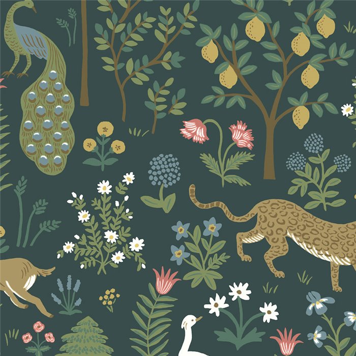 Papel pintado floral ilustrado con animales - Eijffinger Rifle Paper RP7306