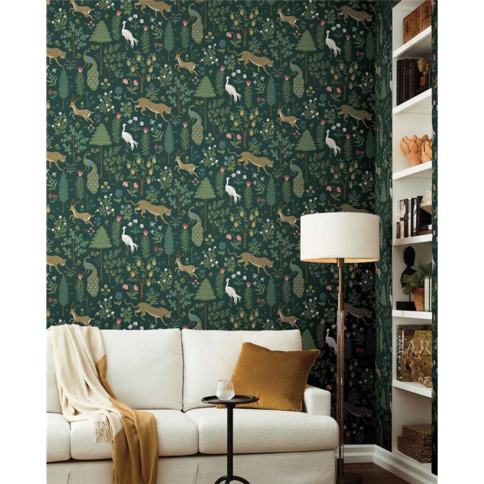 Papel pintado floral ilustrado con animales - Eijffinger Rifle Paper RP7306