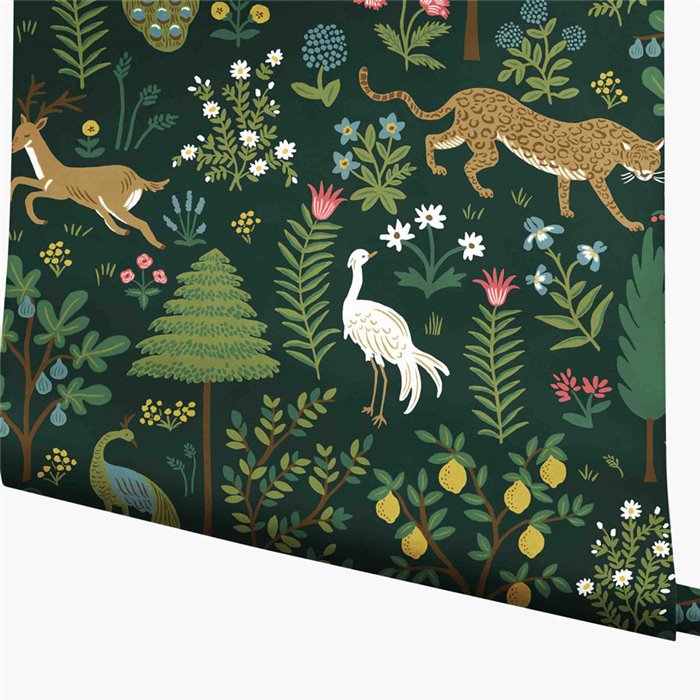 Papel pintado floral ilustrado con animales - Eijffinger Rifle Paper RP7306