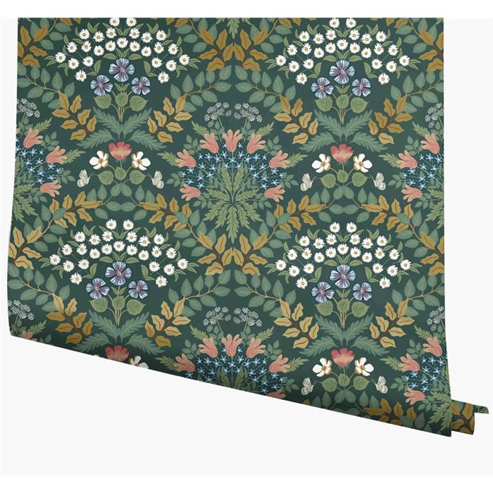 Papel pintado de flores pequeñas verde - Eijffinger Rifle Paper RP7322