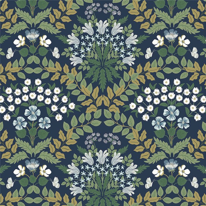 Vintage-Tapete mit ornamentalen Blumen - Eijffinger Rifle Paper RP7324