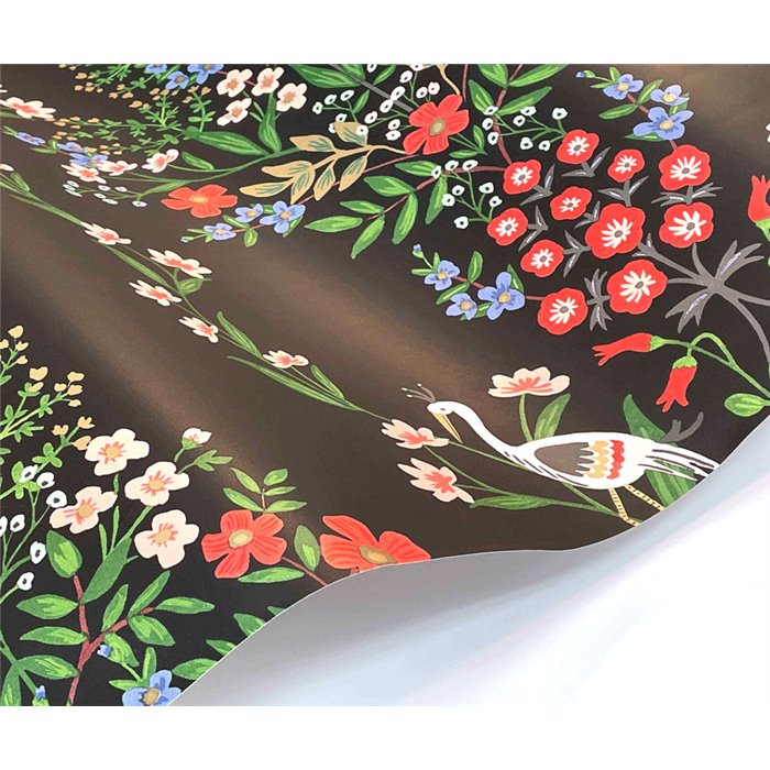 Romantic illustrated floral wallpaper dark background - Eijffinger Rifle Paper RP7329