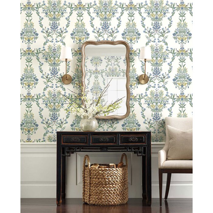 Illustrated floral wallpaper in blue tones - Eijffinger Rifle Paper RP7330