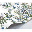 Papel pintado floral ilustrado en tonos azules - Eijffinger Rifle Paper RP7330