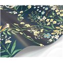 Papel pintado floral ilustrado romántico azul oscuro - Eijffinger Rifle Paper RP7331