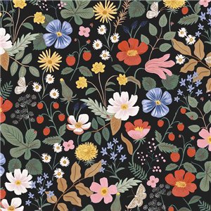 Weiße Tapete mit Wiesenblumen - Eijffinger Rifle Paper RP7354