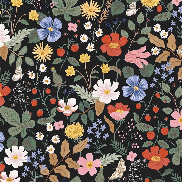 Papier peint floral vintage noir - Eijffinger Rifle Paper RP7355