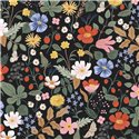 Schwarze florale Vintage-Tapete - Eijffinger Rifle Paper RP7355