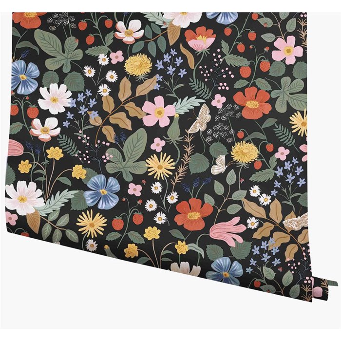 Papier peint floral vintage noir - Eijffinger Rifle Paper RP7355