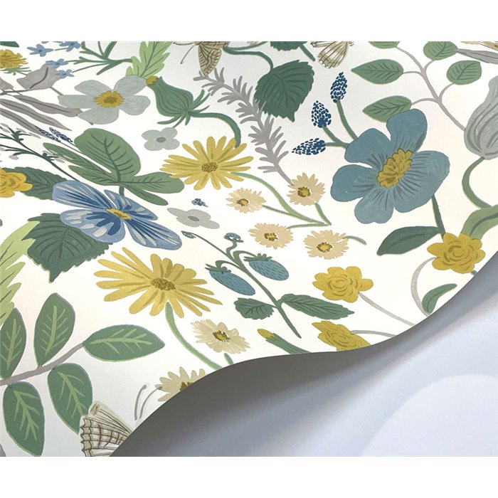 Weiße Tapete mit Wildblumen in Pastelltönen - Eijffinger Rifle Paper RP7357