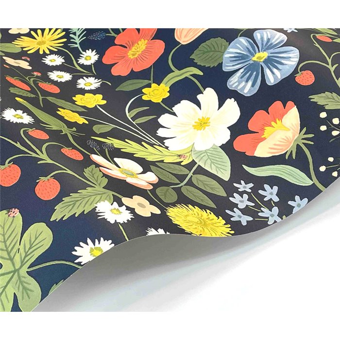 Papel pintado floral romántico azul multicolor - Eijffinger Rifle Paper RP7358