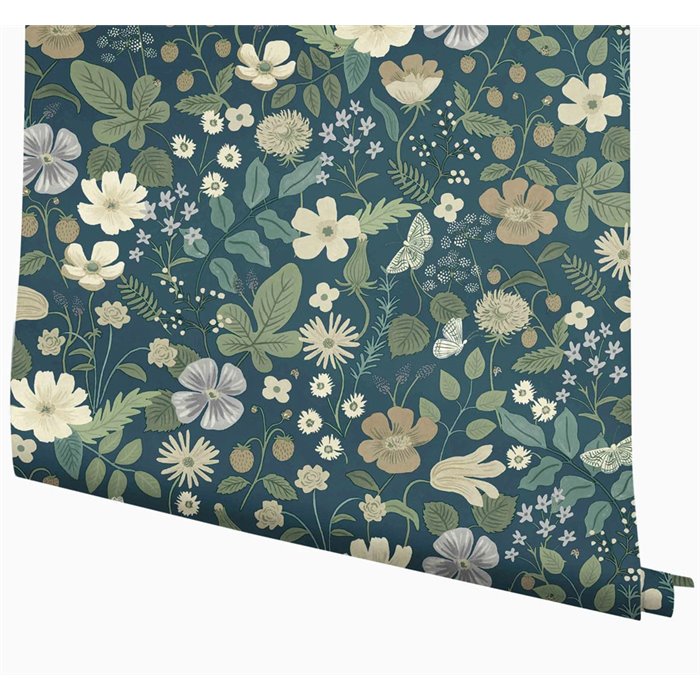 Papier peint romantique à fleurs des champs vert - Eijffinger Rifle Paper RP7359