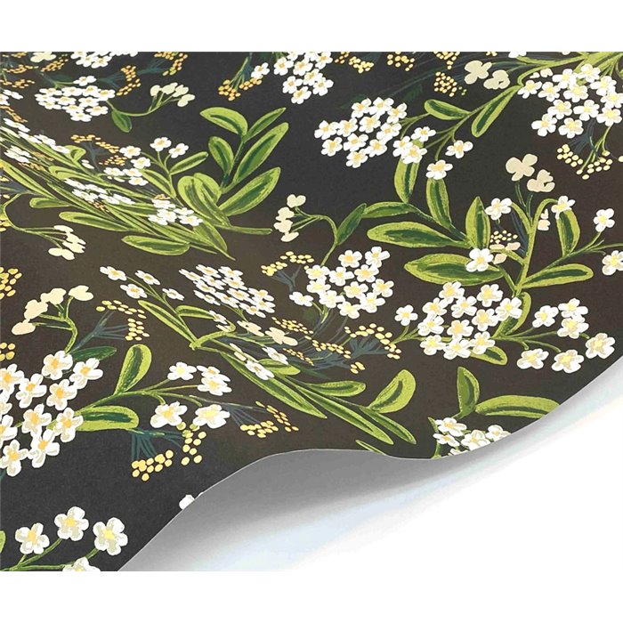Romantic small flower wallpaper black - Eijffinger Rifle Paper RP7384