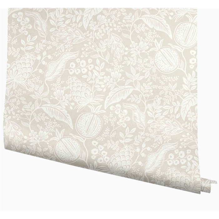 Papier peint vintage à fleurs et grenades blanc crème - Eijffinger Rifle Paper RP7388