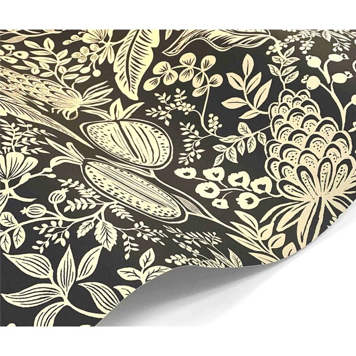 Papier peint floral rustique avec grenades noir et beige - Eijffinger Rifle Paper RP7389