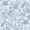 Papel pintado vintage floral de granadas tropicales azul - Eijffinger Rifle Paper RP7390