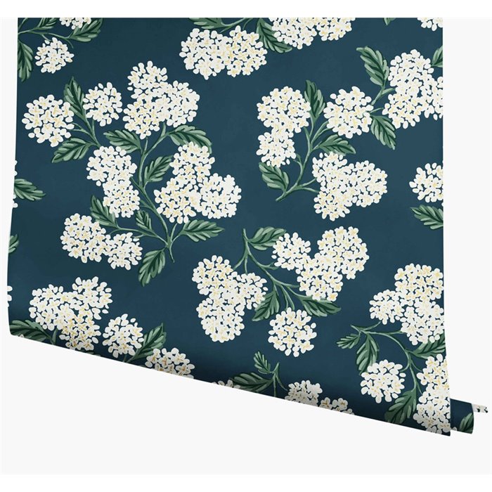 Romantic large hydrangea flower wallpaper green - Eijffinger Rifle Paper RP7395