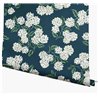 Papel pintado romántico de flores grandes de hortensias verde - Eijffinger Rifle Paper RP7395