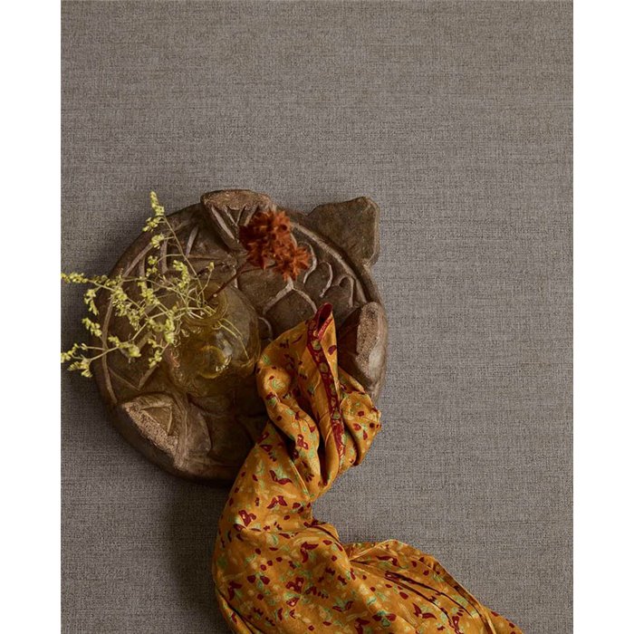 Papel pintado textil efecto seda marrón elegante - Eijffinger Amber 350635