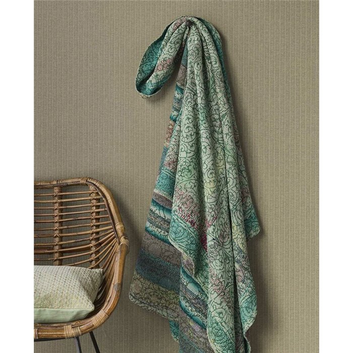 Papier peint en fibres végétales tissées vert - Eijffinger Amber 350676