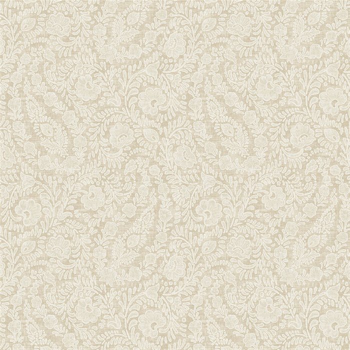 Persian paisley floral cashmere wallpaper in creamy beige - Eijffinger Amber 350650