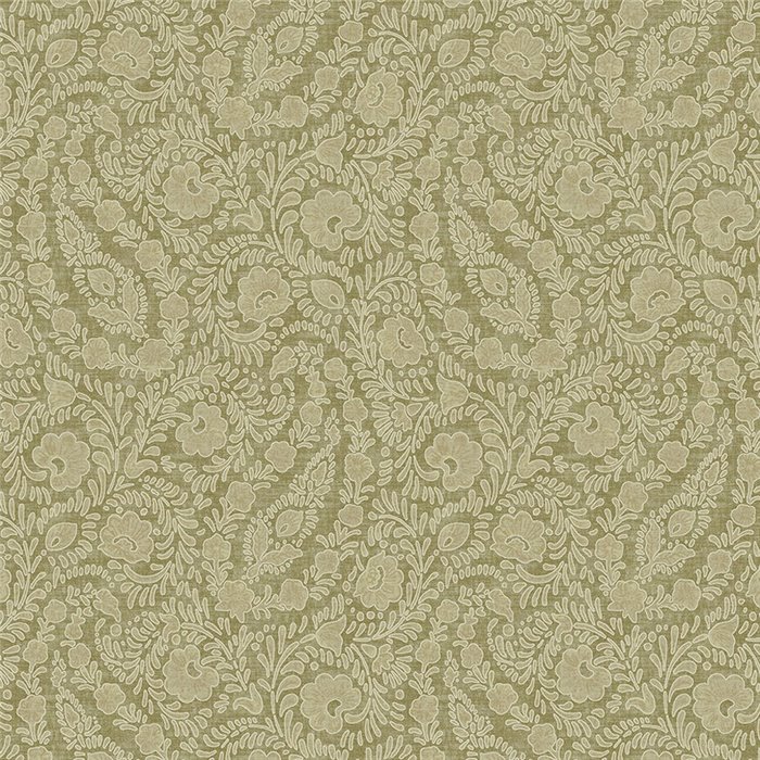 Persische Kaschmir-Paisley-Tapete in Khakigrün - Eijffinger Amber 350654