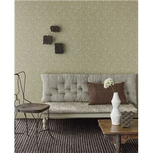 Papel pintado elegante de flores grandes verde neutro - Eijffinger Amber 350663 2