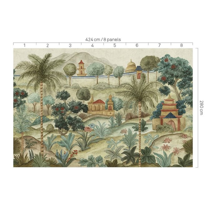 Papier peint panoramique jardin palacieux oriental tropical - Eijffinger Amber 350680