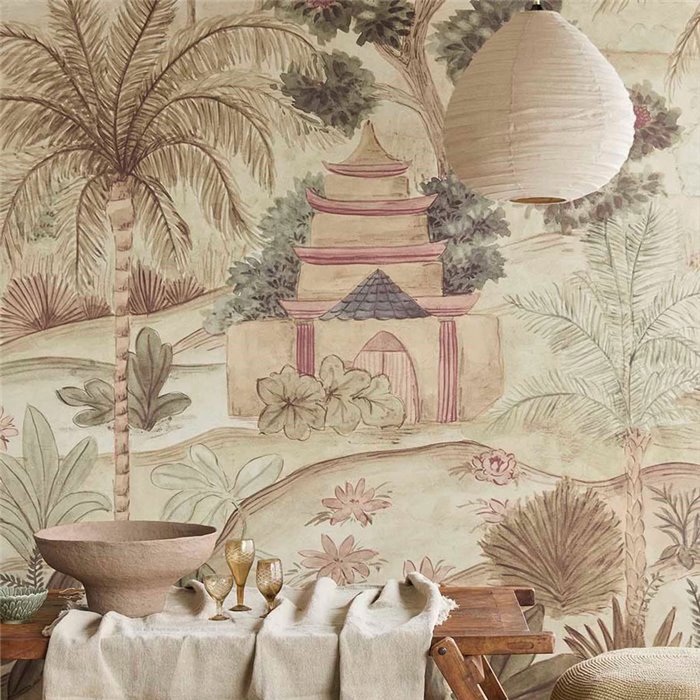 Papier peint panoramique paysage oriental de jardin tropical palacieux - Eijffinger Amber 350682