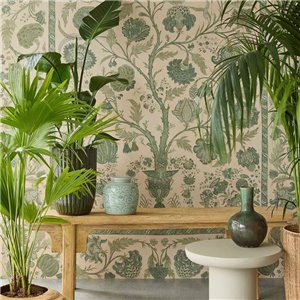 Papel pintado clásico de flores vintage lila - Eijffinger Amber 350644