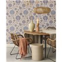 Papel pintado floral estilo indio en beige y azul - Eijffinger Amber 350610