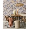 Papier peint floral style indien beige et bleu - Eijffinger Amber 350610