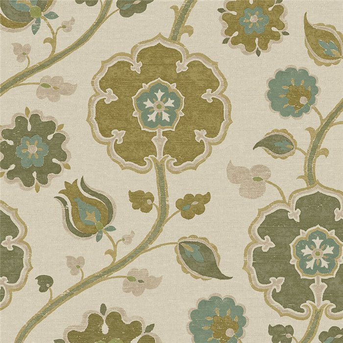 Papier peint floral style indien dans des tons verts - Eijffinger Amber 350613