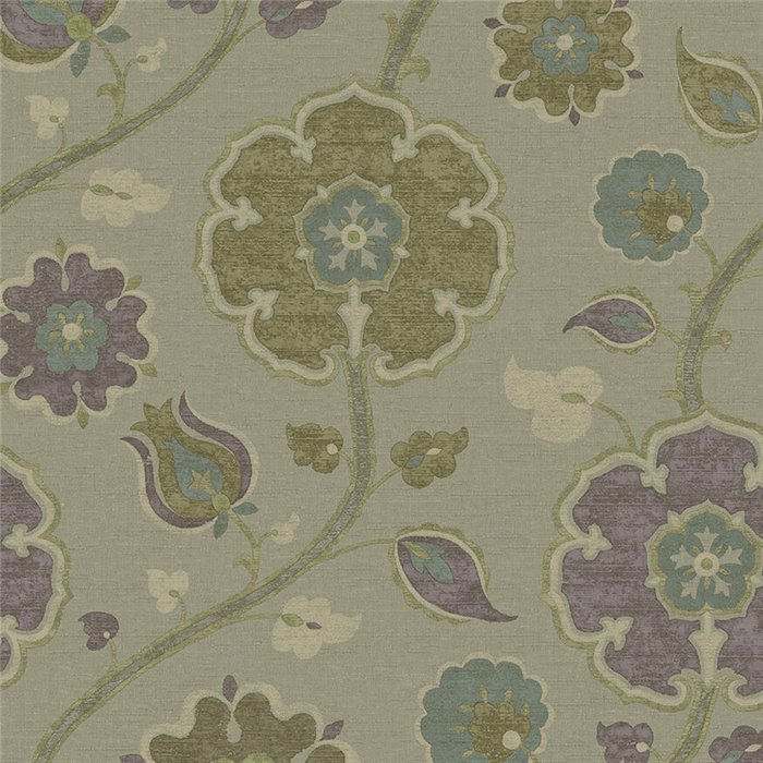 Large green floral Indian-style wallpaper - Eijffinger Amber 350614