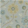Papel pintado de flores grandes azul turquesa estilo indio - Eijffinger Amber 350615